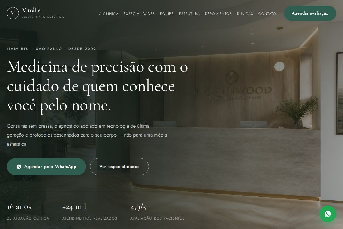 Prévia do modelo Clínica Premium One Page