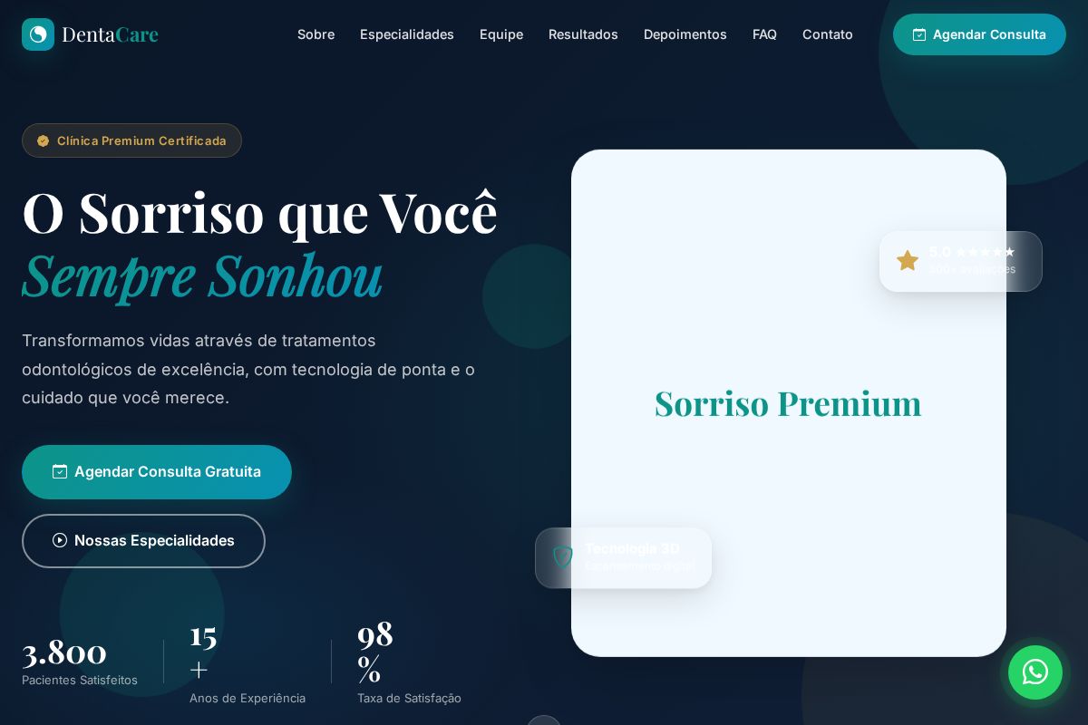 Prévia do modelo Dentista One Page