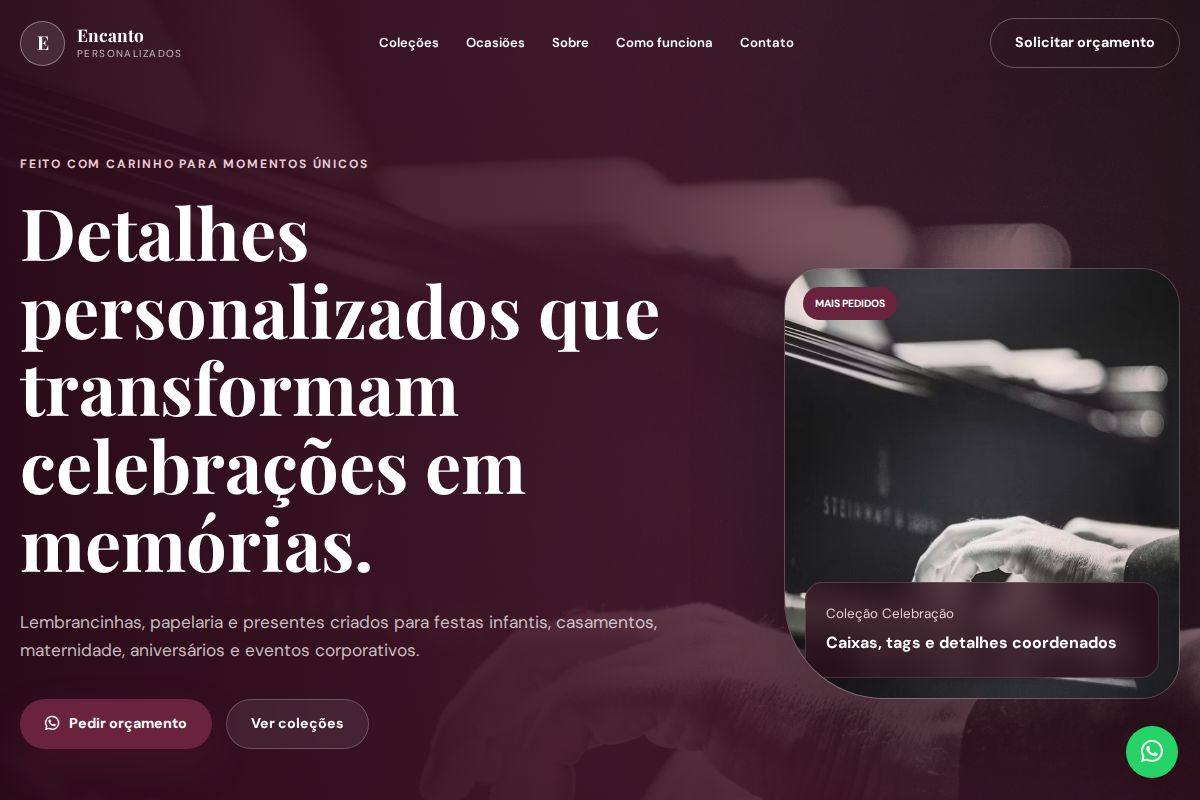 Prévia do modelo Encanto Personalizados